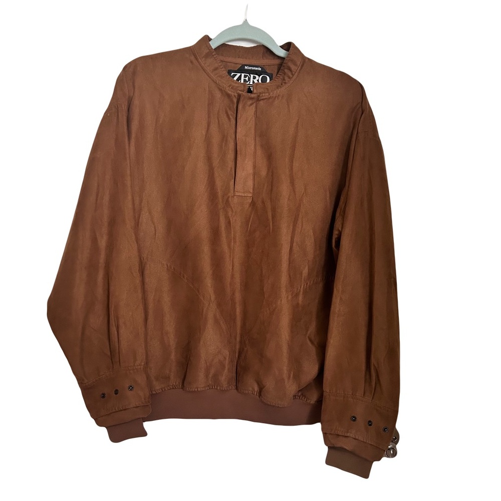 ZERO RESTRICTION GOLF OUTERWEAR MEN’S MICRO FIBER SUEDE BROWN JACKET SIZE M